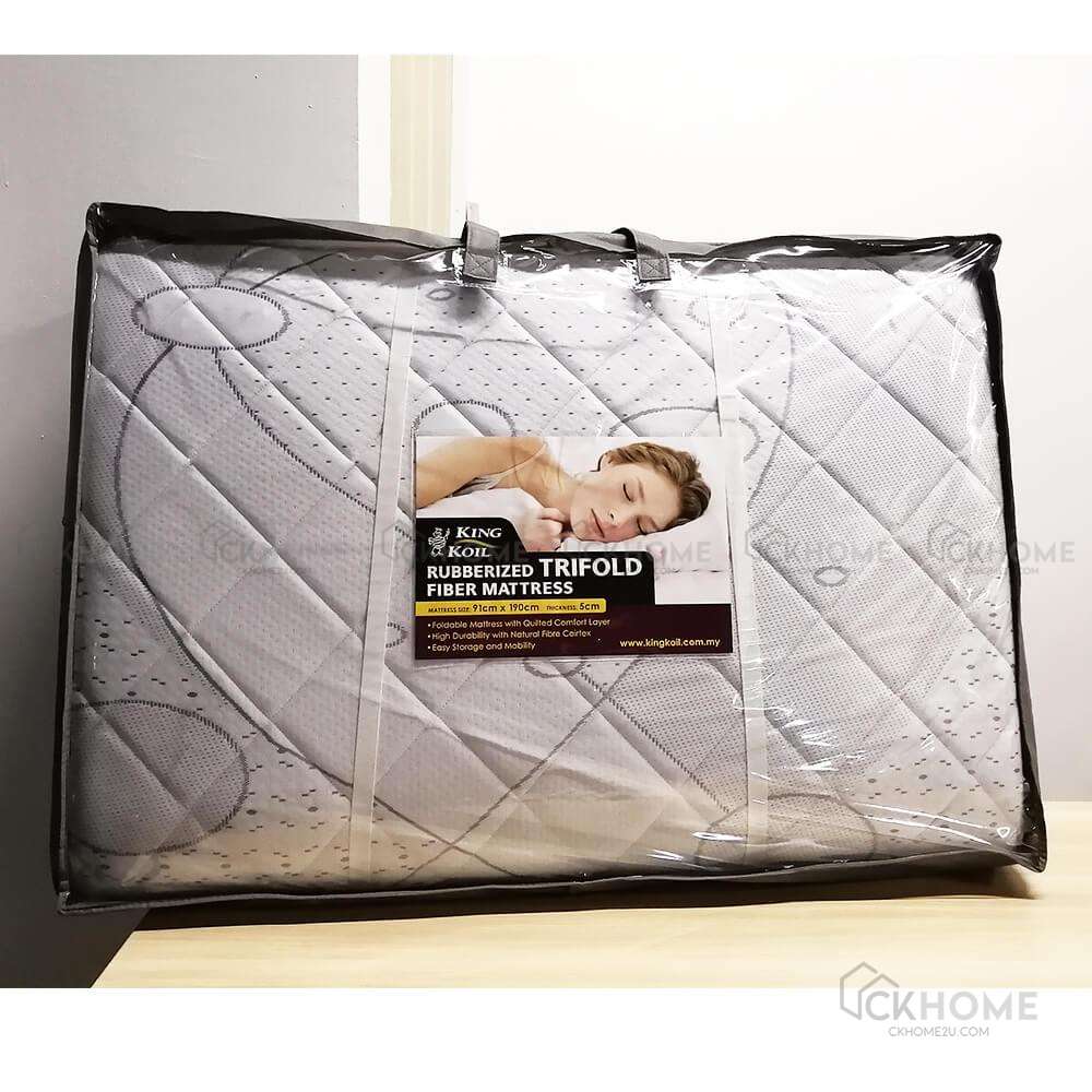 Kingkoil Trifold Foldable Single Rubberised Fibre Mattress