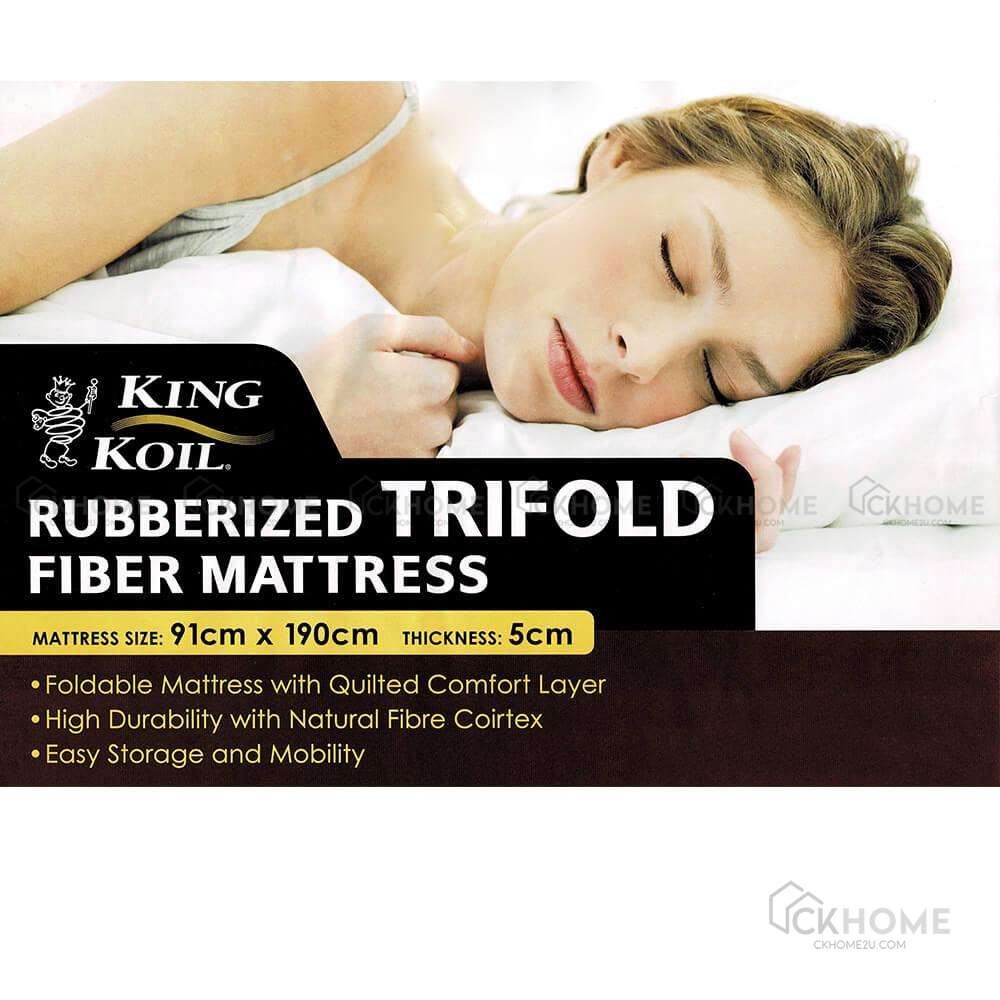 Kingkoil Trifold Foldable Single Rubberised Fibre Mattress