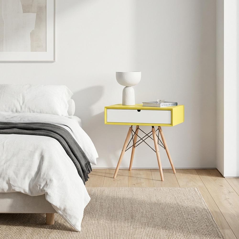 Erica Scandinavian Modern Bedside Table - Yellow 