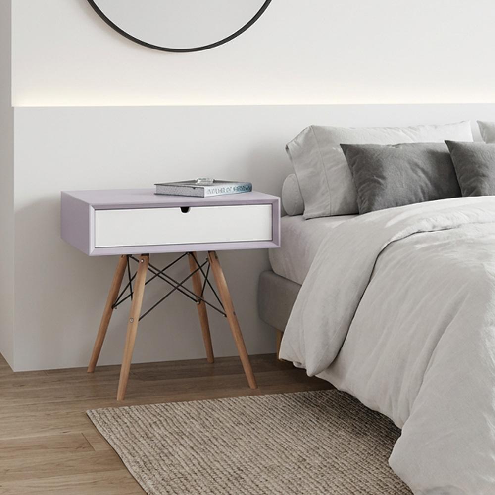 Erica Scandinavian Modern Bedside Table - Grey 