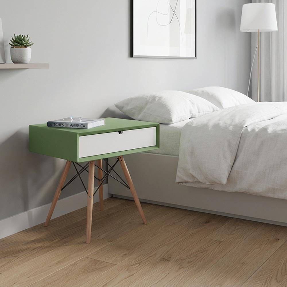Erica Scandinavian Modern Bedside Table - Green 