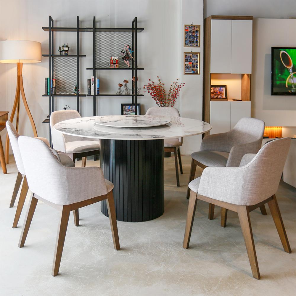 Marble Luxe Sintered Stone Dining Set -01 (1+6)