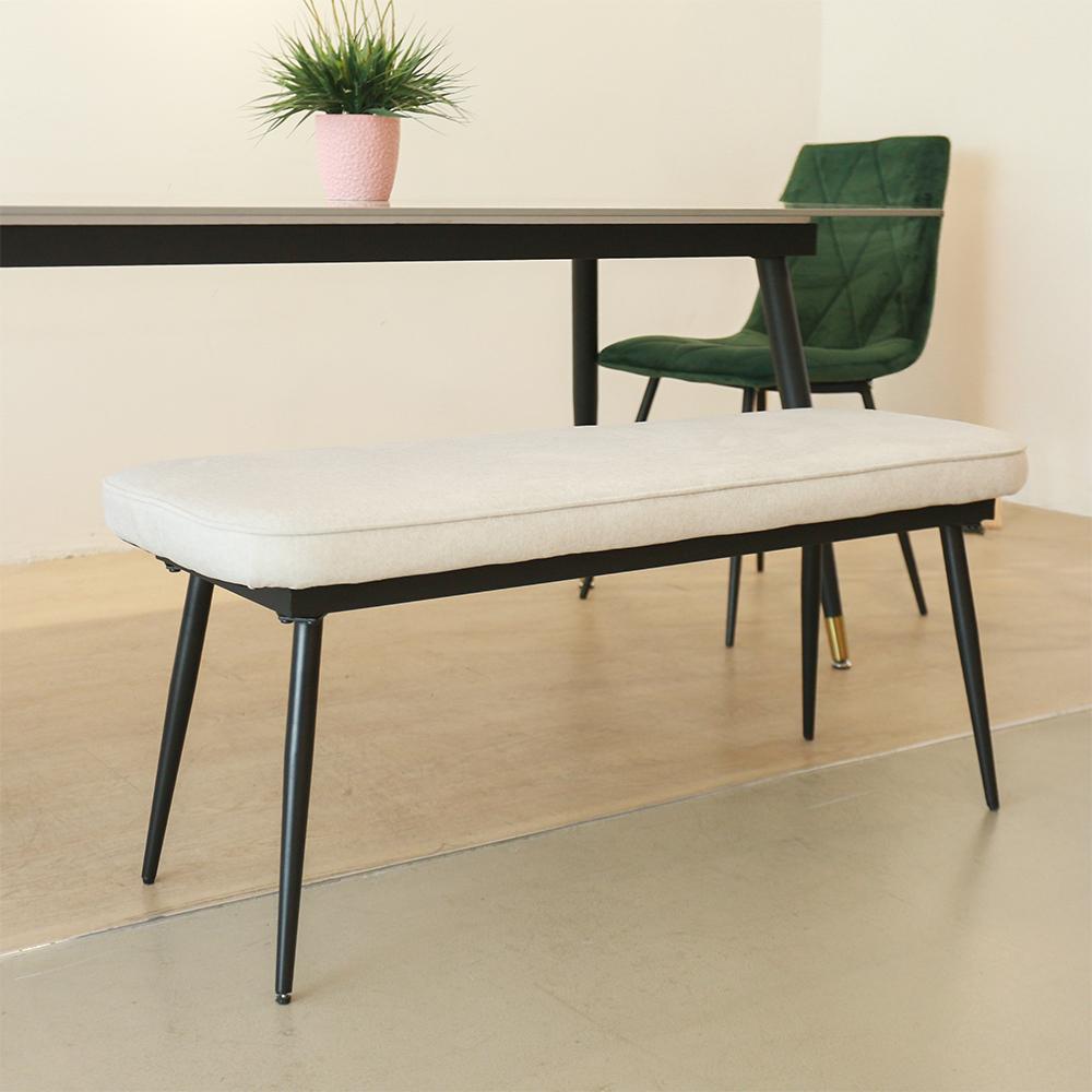 Vesso Bench - Velvet Cream White