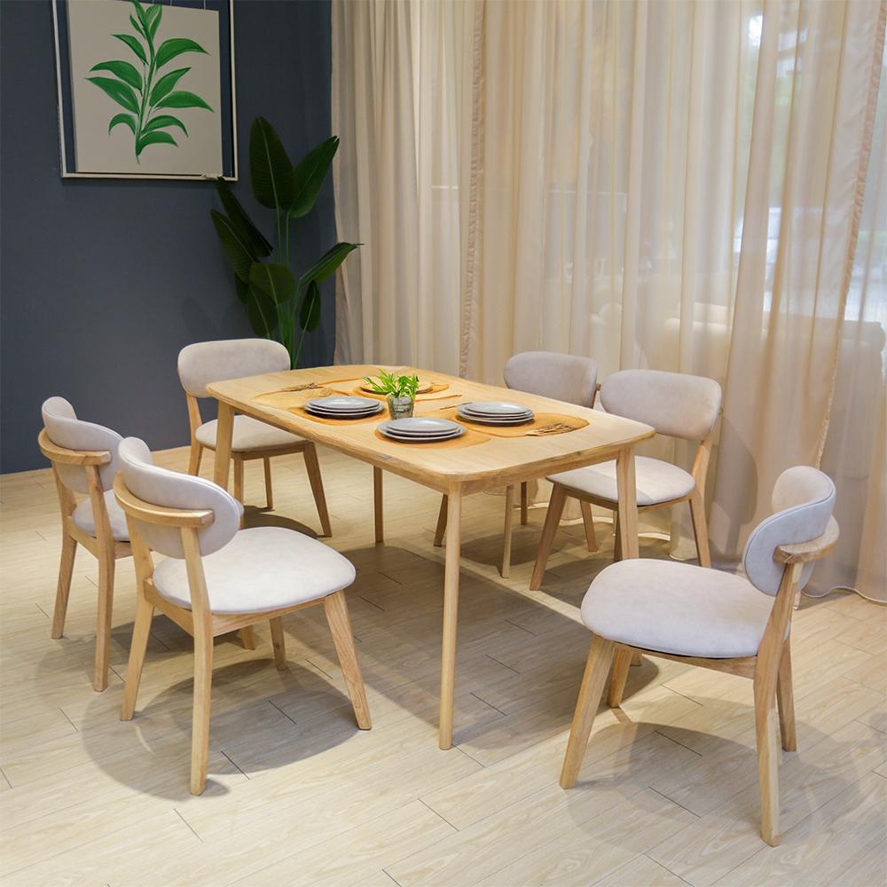 Napoleon II 5ft Dining Set 1+6 (Natural)