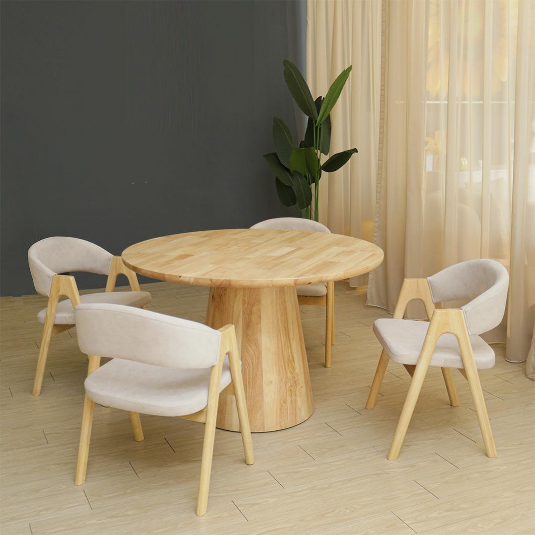 Prestige II Solid Wood 120cm Dining Set 1+ 4 (Natural)