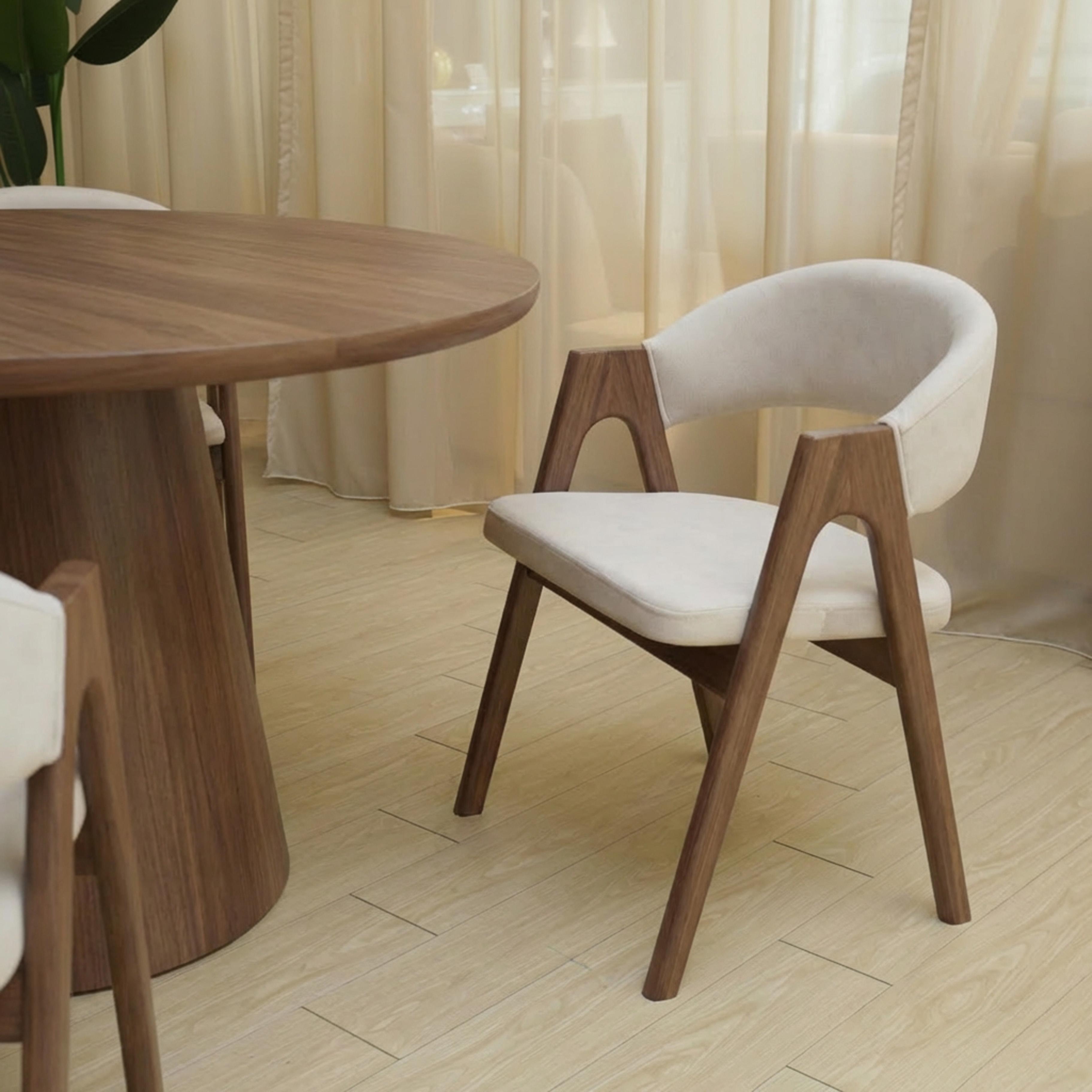 Prestige II Solid Wood 120cm Dining Set 1+ 4 (Walnut)