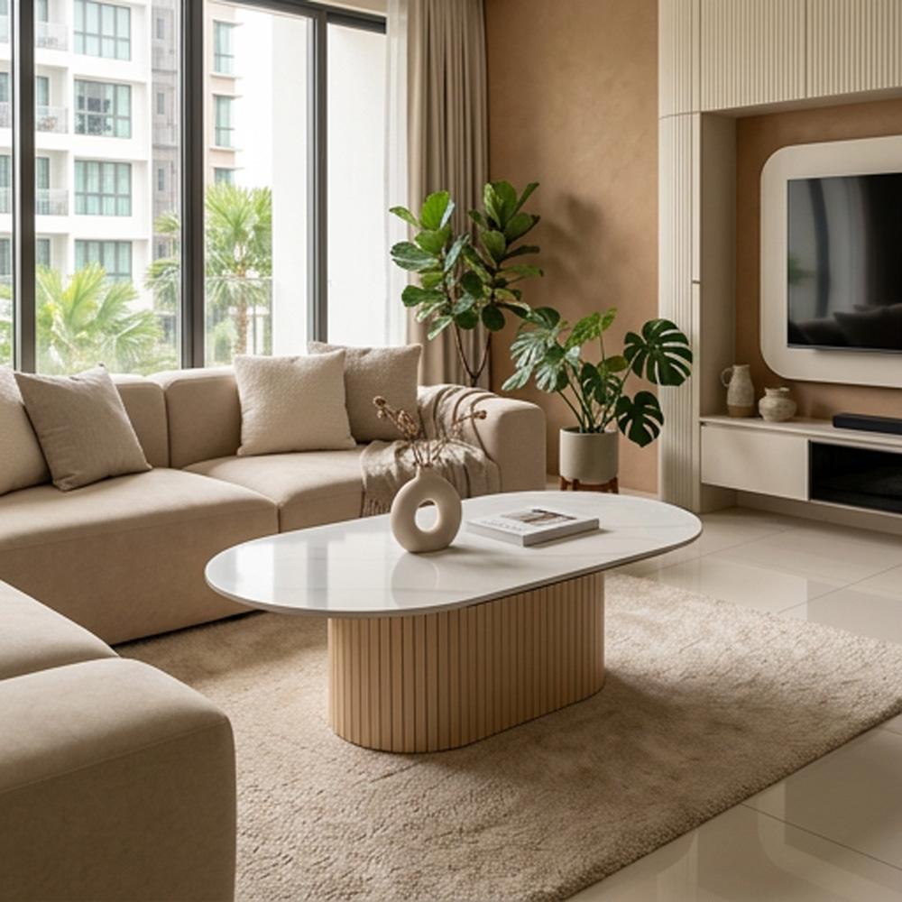 Vittoria Fluted Coffee Table - Natural