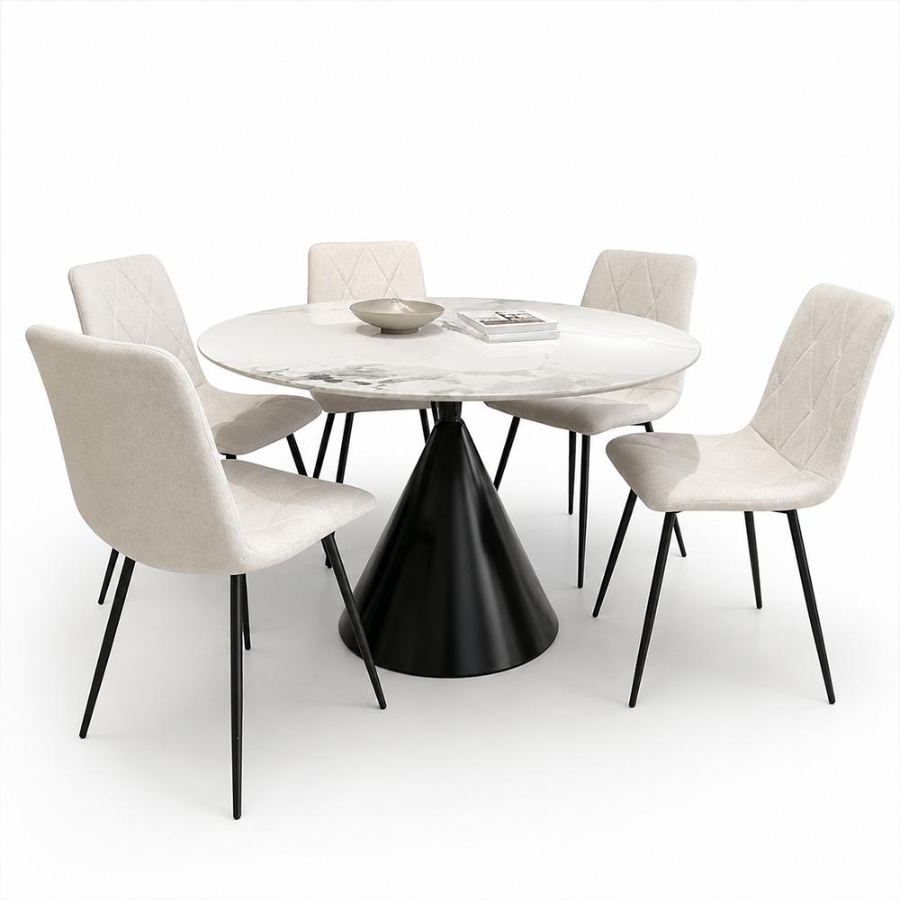 Vittoria Pedestal Dining Set 1+5