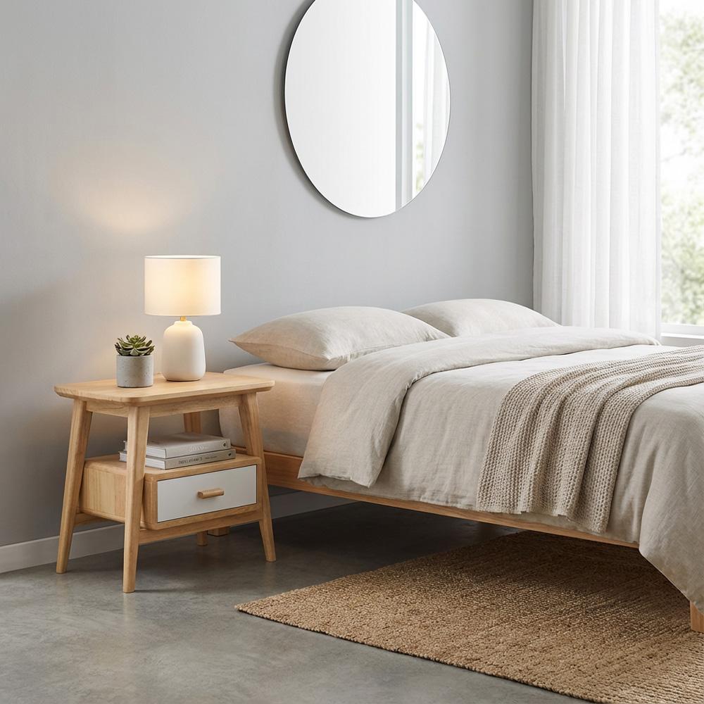 Kuta Solid Rubber Wood Night Stand