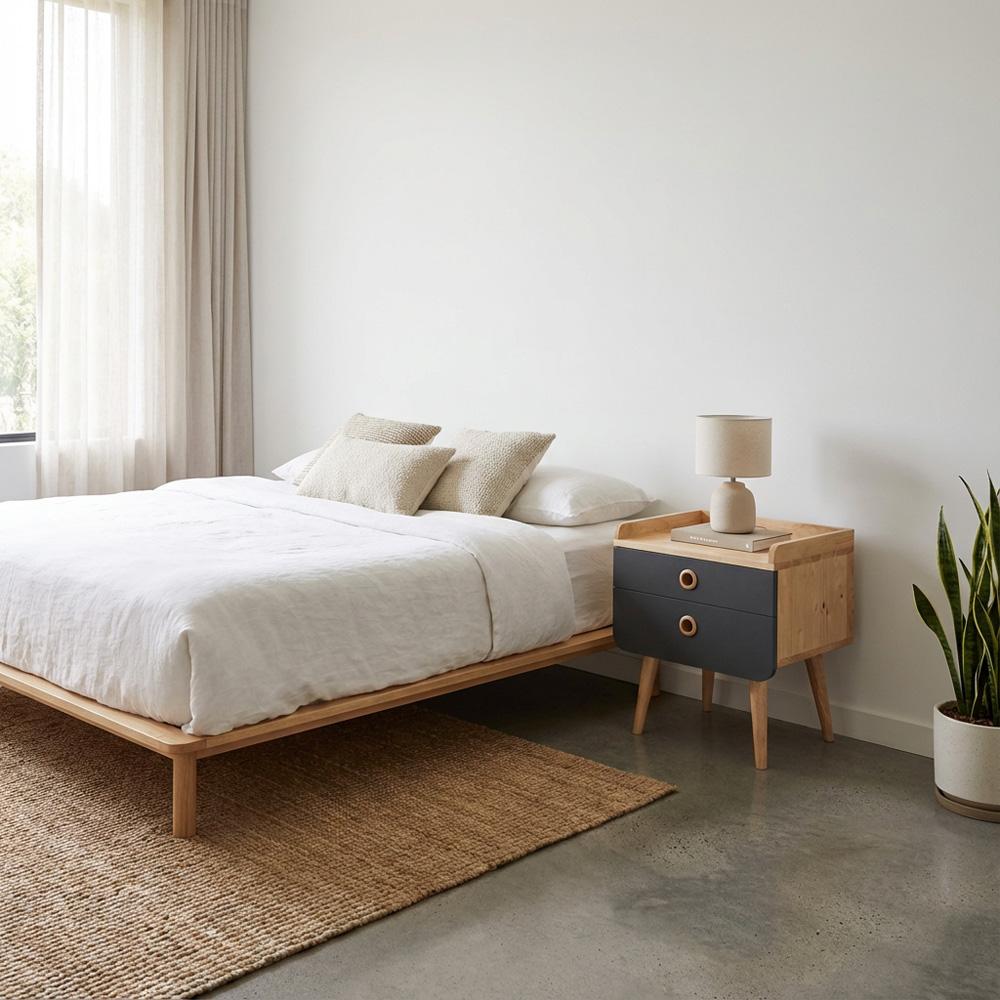 Carl Solid Rubber Wood Night Stand